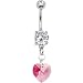 Austrian Crystal Heart October Birthstone Belly Ring