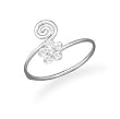Wrap Design Toe Ring with Clear Crystal Flower