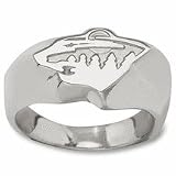 Minnesota Wild 3/8" Logo Ladies Ring - Sterling Silver Jewelry (Size 6 1/2)