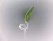 Blumenstäbe/Orchideenstäbe mit Blatt grün
