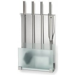 Wall Mounted Fireplace Tool Set - Stainless Steel (stainless steel) (25H x 12.5W x 4.88D) by Blomus