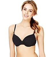 Autograph Pleated Underwired Push-Up Bikini Top