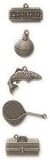 Karen Foster Mini Charms 5/Package, Fishing