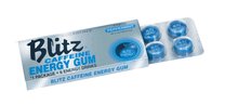 Blitz Caffeine Energy Gum, Peppermint, Sugar Free, 8 pieces pack, set of 18 packs by Sugar-Free Candy