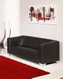 Chicago 3er Sofa/Ledersofa, schwarz Chicago 3er Sofa/Ledersofa, schwarz