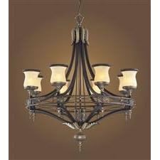 ELK Lighting 2433-8 Georgian Court 8 Light Single Tier Chandelier in Antique Brass with... by ELK Lighting