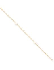 14k Gold Freshwater Cultured Pearl Child"s Bracelet