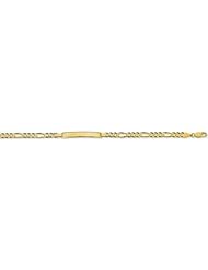 4mm 14k Concave Figaro ID Bracelet 8"