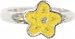 Ring 925 Silber Emaille Blume gelb