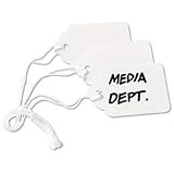 Twine Strung Marking Tags, 2-5/32x1-7/16, White, 1000/Box AVE12202
