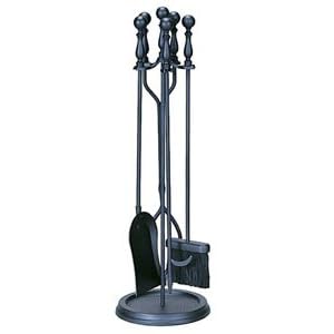 5 Pc. Black Fireset With Ball Handles