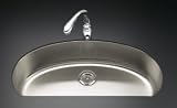 KOHLER K-3185-NA Undertone Large D-Bowl Kitchen Sink