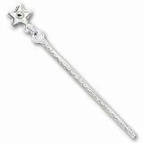 Sterling Silver 10 inch Hollow Polished 3-Dimensional CZ (Cubic Zirconia) Star Anklet - 10 inch