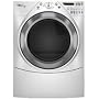 Whirlpool Duet Steam : WGD9500TW 27in Gas Steam Dryer White with Brushed Chrome Accents