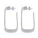 Italian Sterling Silver Wide Rectangular Hoop Earrings 20mm x 45mm