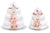 Bloomers Pink Orchids With Natural Raffia Diaper Cake-2
