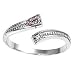 Sterling Silver Toe Ring with Clear and Lavender CZs - 2mm Band Width