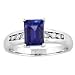 14k White Gold Emerald Cut Tanzanite and Diamond Ring 1.99 TCW