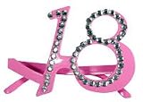 Brille pink 18. Geburtstag Scherzartikel Gagbrille 21652