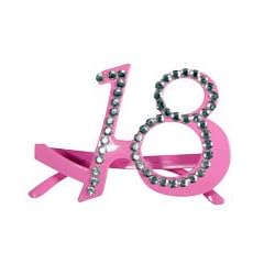 Brille pink 18. Geburtstag Scherzartikel Gagbrille 21652