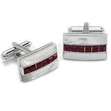 Ruby Band Cufflinks with Swarovski crystal
