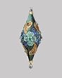 Regal Peacock Green Satin Corded Beaded Glittered Finial Christmas Ornament 7"
