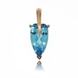 Blue Topaz Art Deco Vintage Pendant in 14 Karat Yellow Gold