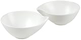 Mitis Set of 2 White Fine China 16.5cm x 14cm Large Bowls