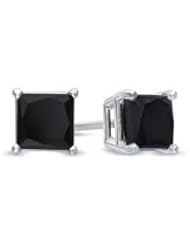 1 1/2 Carat t.w Black Princess Diamond Earrings AA - AAA Quality