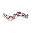 Oxidized Sterling Silver Toe Ring with Pink Crystals
