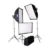 Savage 1500 Watt Quartz Light Kit, 3 500W Quartz Lights with Softboxes, Stands and Carry Case