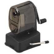 X-Acto 1182 Manual Vacuum Mount Pencil Sharpener, Smoke Black Receptacle, Black Base, 1 Unit
