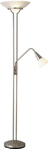 Adesso - 5454-22 - Cupola Combo Torchiere with Gooseneck Arm - Steel Finish