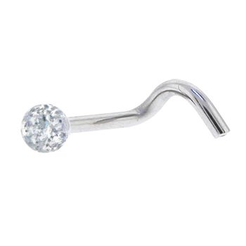 Clear GLITTER Nose Ring