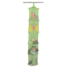 6 Tier Hanging Mesh Storage Closet Organizer Kids Room Unit Lime Green