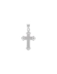 22.60x16.50 mm Hollow Cross Pendant in 14K White Gold