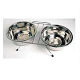 Stainless Steel Dog Bowls Double Diner Small