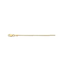 14k Solid Yellow Gold Diamond Cut Round Wheat Chain Necklace 1mm 16"