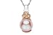Michiko Pink Cultured Pearl and Diamond 14K White and Pink Gold Pendant w/Chain