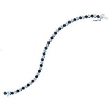 2 Carat Blue& White Diamond 10k White Gold Flower Cluster Bracelet (7") 2 Carat Blue& White Diamond 10k White Gold Flower Cluster Bracelet (7")