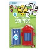 Bags on Board Red Hydrant Dispenser with 30 Refill Bags