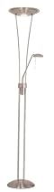 Mother And Child Style Halogen Floor Uplighter. Satin Silver 300 Watt And 40 Watt Halogen Lamps With Dimmer