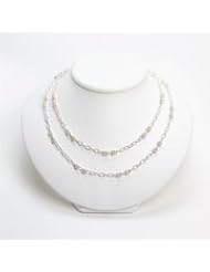 Sterling Silver Fancy Link Necklace - 42 Inch