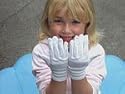 children's White cotton Gloves, 3prs, 4/6yrs