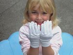 Children's White Cotton Gloves, 3prs, 8/10yrs