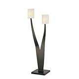 George Kovacs P247-03-066 2 Light Floor Lamp Black Etched Glass Shade Portables