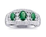 14kt White Gold Diamond and Emerald Ring (.34 ct. tw.)