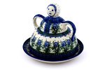 Polish Pottery Cheese Lady (6.69in.H x 7.87in.W x 7.87in.L) Unikat Signature Pattern - H2821C