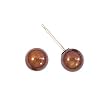 14K Yellow Gold Chocolate Fresh Water Pearl Earring Studs