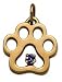 14k Puppy Paws Pendant with an June, Alexandrite Synthetic Gemstone
